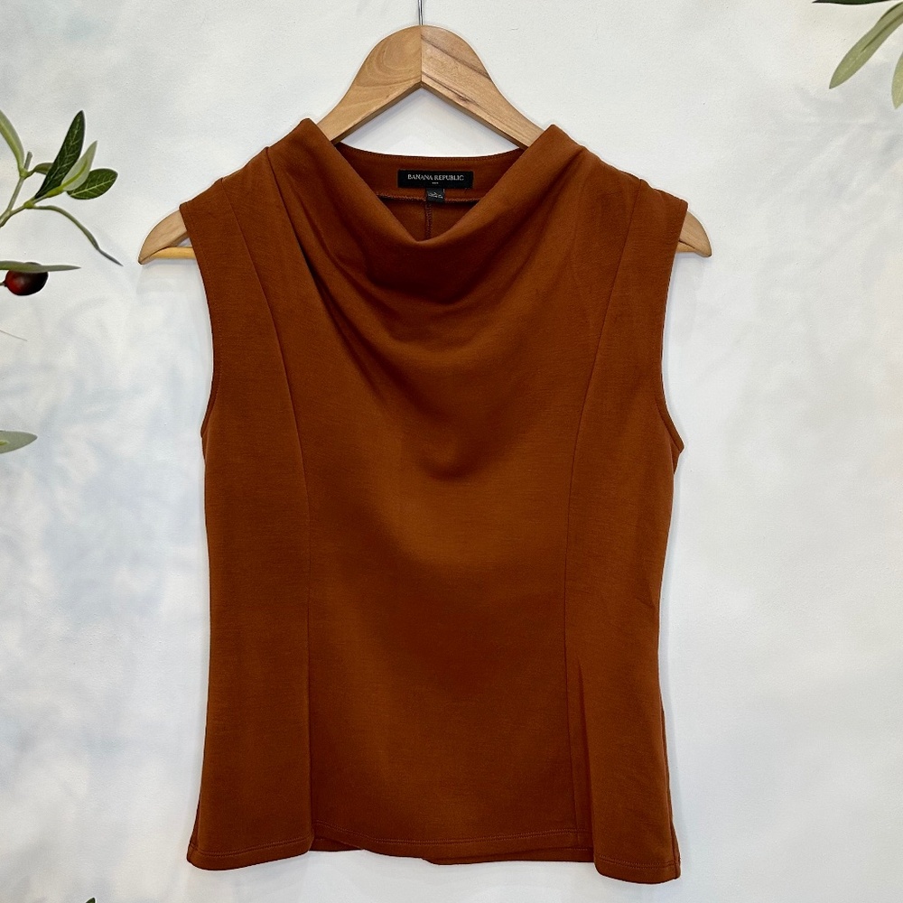 Banana Republic Factory Cowl-Neck Top – Umbria Brown Size S